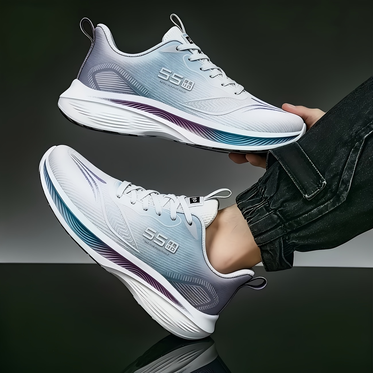 Men'S Shoes Green And White - أحذية لوفر نسائية مريحة وخفيفة الوزن
