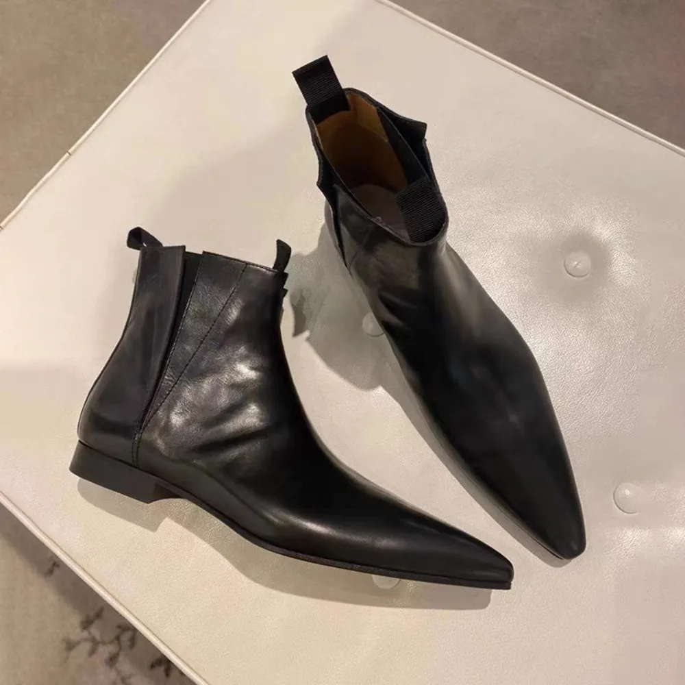 Chelsea Boots Suede - أحذية نسائية قصيرة فاخرة للخريف/الشتاء من