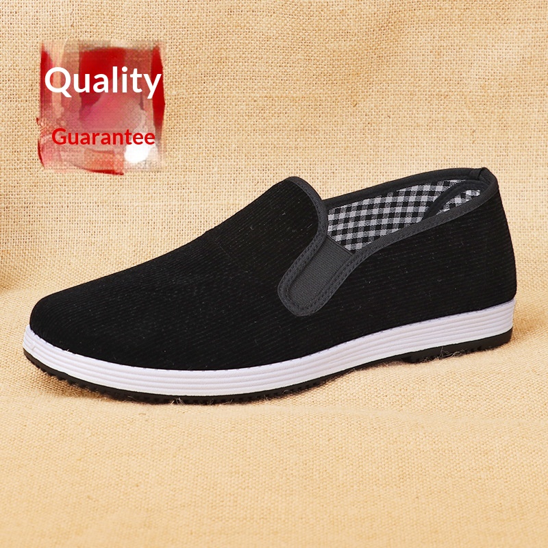 Men'S Shoes For Work - أحذية قماشية سوداء سهلة الارتداء من