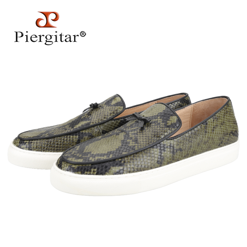 Men'S Shoes Green And White - حذاء رياضي رجالي من Piergitar باللون