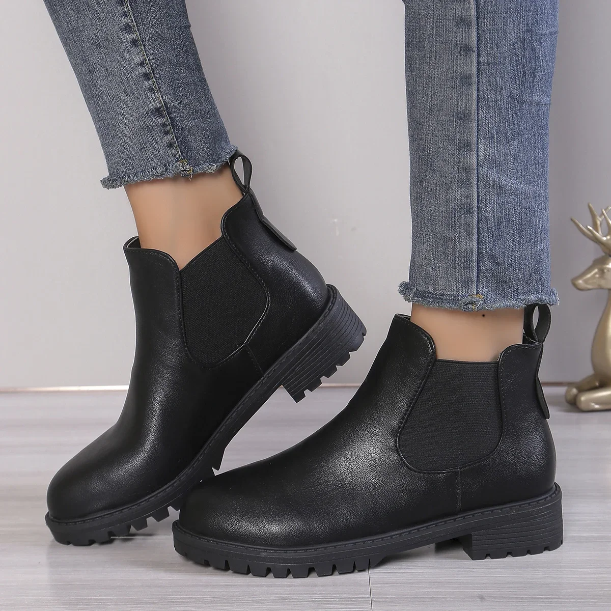 Chelsea Boots Suede - المرأة عادية تشيلسي حذاء من الجلد