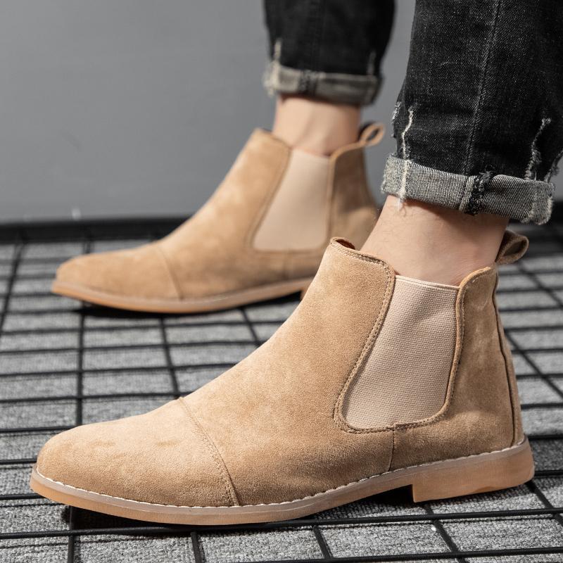 Chelsea Boots Suede - أحذية تشيلسي رجالية من الجلد المدبوغ،