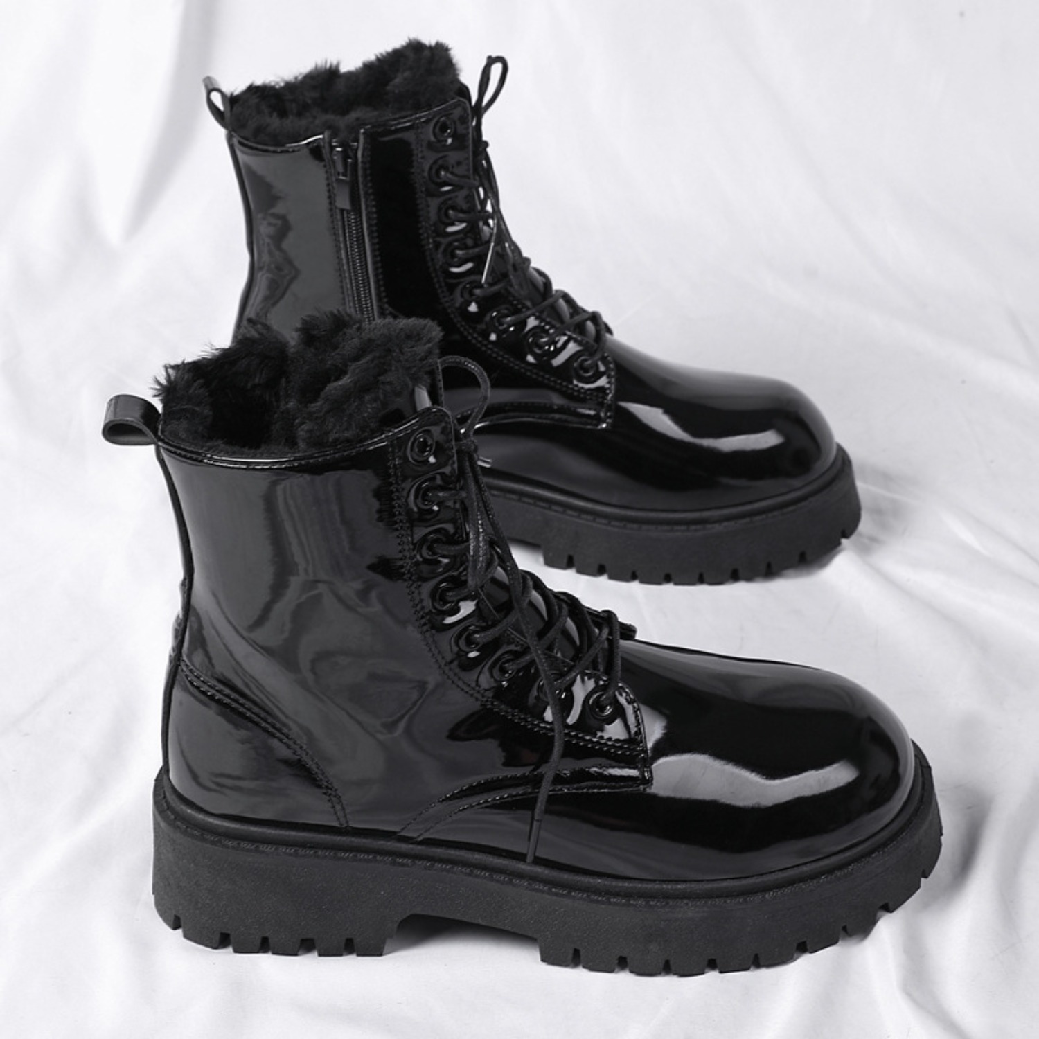 أحذية رجالية دافئة مبطنة بالفر - مراجعة Men'S Shoes For Work وسعره