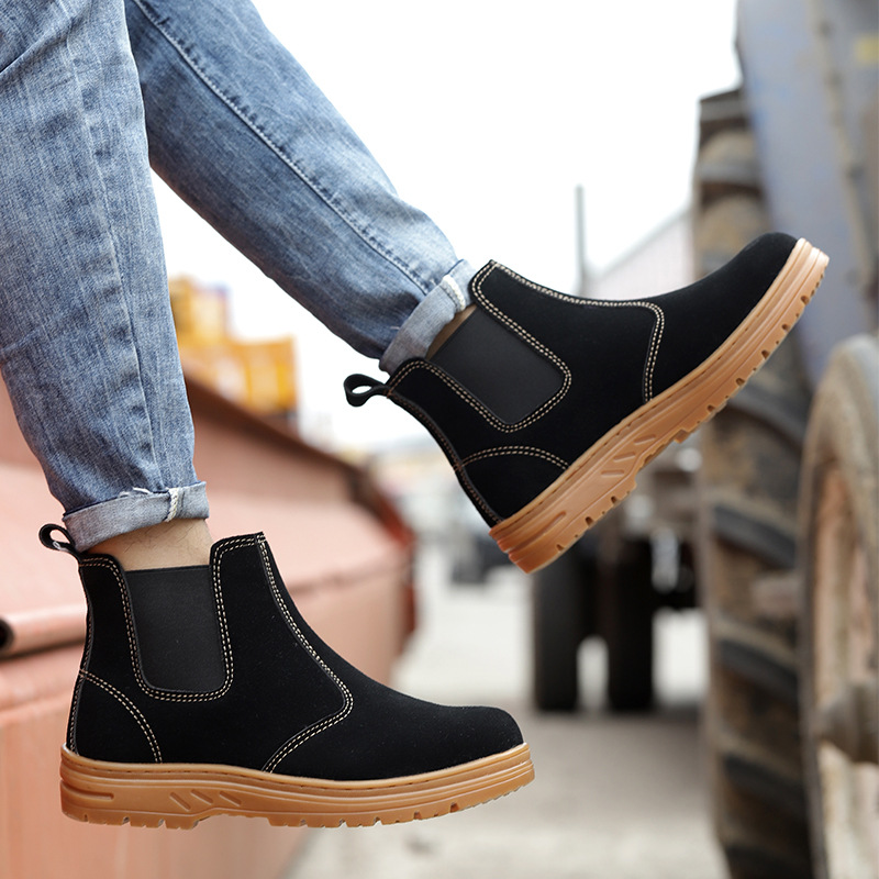 أحذية أمان للعمل بغطاء صلب لأص - مراجعة Chelsea Boots Suede وسعره