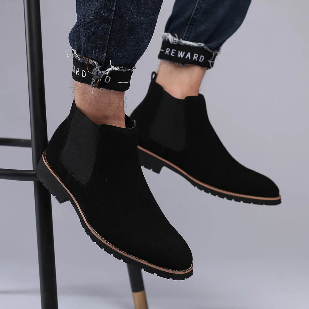 الرجال حذاء من الجلد النمط الب - مراجعة Chelsea Boots Suede وسعره