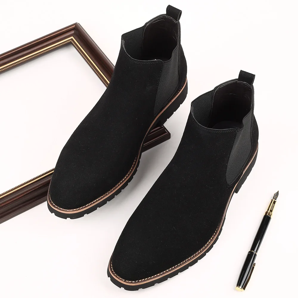 الرجال حذاء من الجلد النمط الب - مراجعة Chelsea Boots Suede وسعره