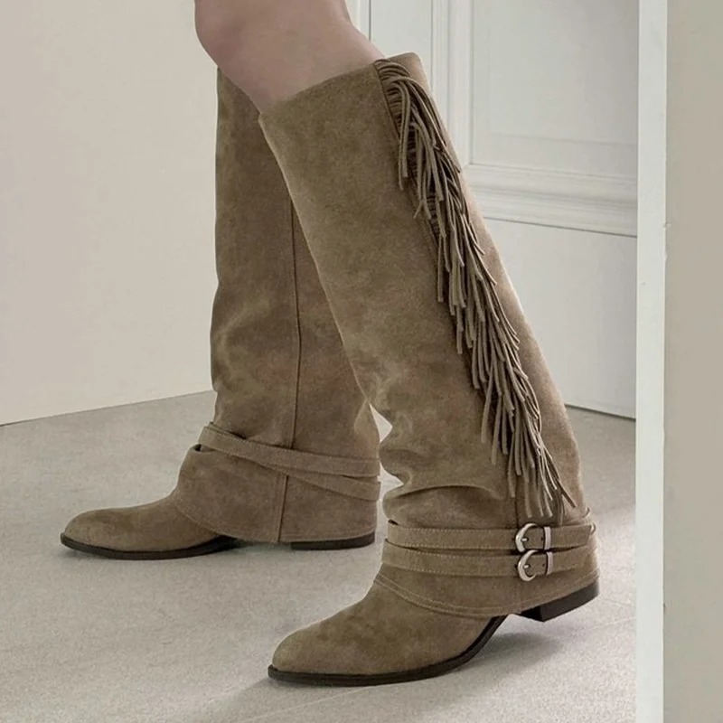 النساء أحذية عالية في الركبة ش - مراجعة Chelsea Boots Suede وسعره