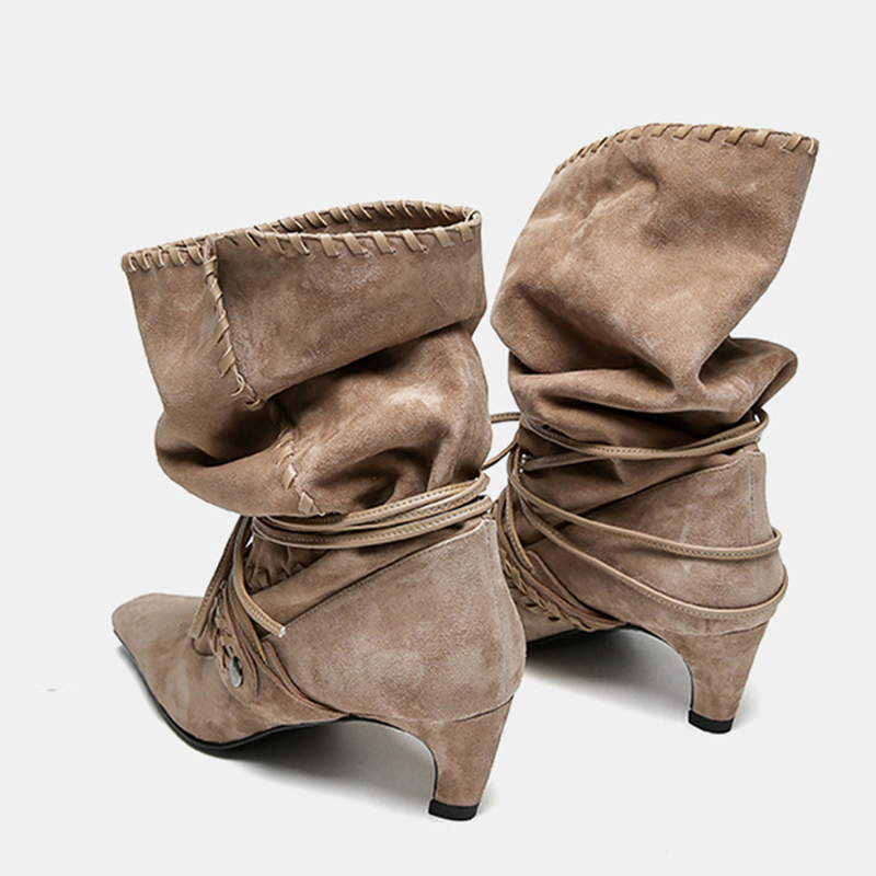Liyke الخريف الشتاء البني الجل - مراجعة Chelsea Boots Suede وسعره