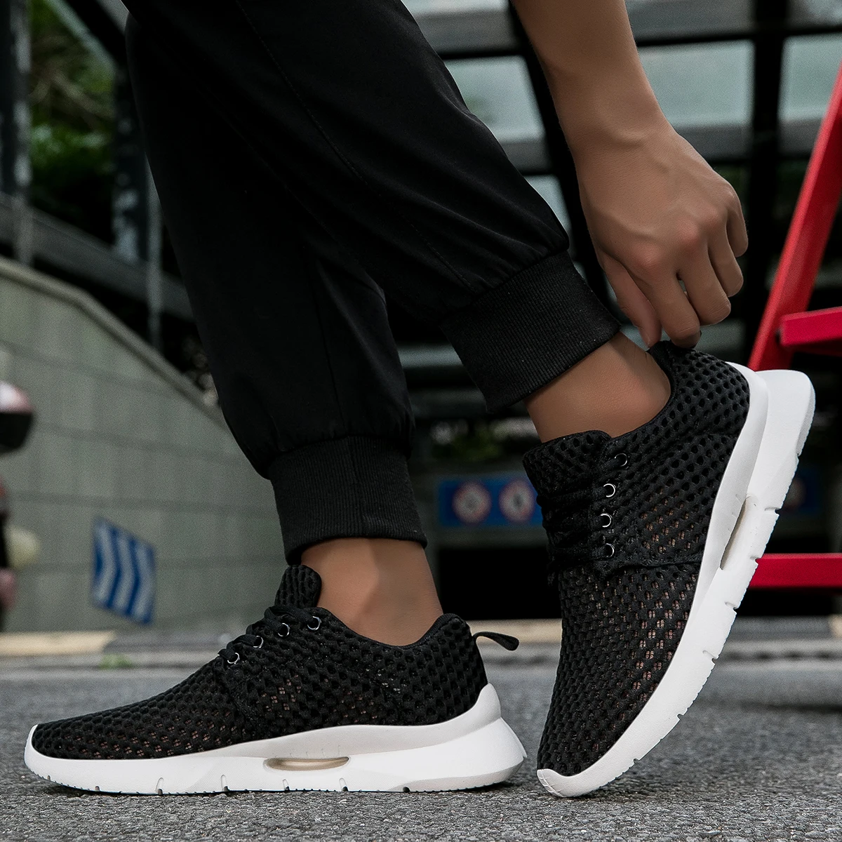 صيف جديد الرجال تنفس شبكة أحذي - مراجعة Men'S Shoes Green And White وسعره